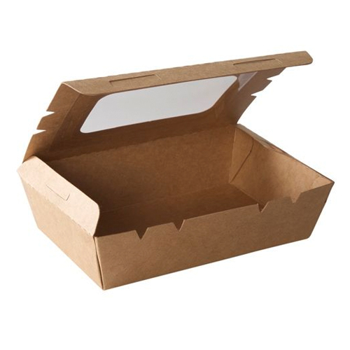 Caja kraft con ventana 1200 ml pack 50 uds.