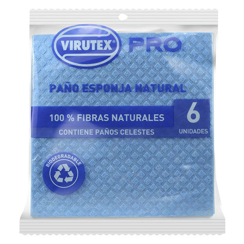 Paños esponja natural Virutex pack 6 uds.