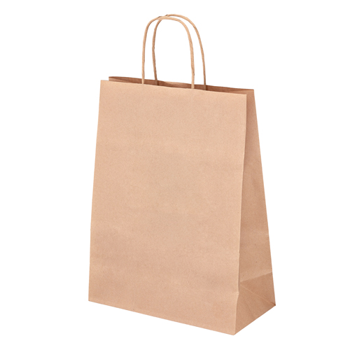 Bolsa de papel kraft con aza entrelazada 34x17x39 cm pack 50 uds.