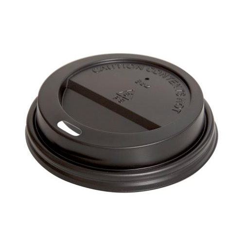 Tapa plástica negra vaso kraft 8 oz DPS pack 50 uds.