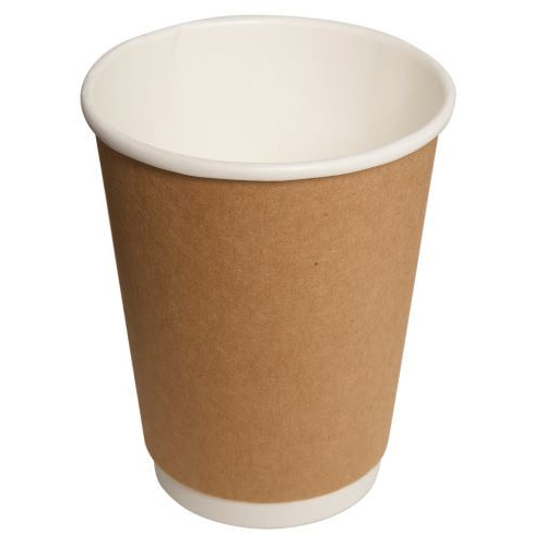 Vaso doble capa kraft 12 oz pack 25 uds.