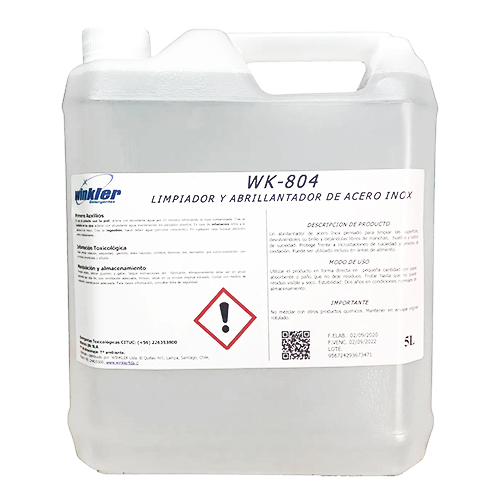 Limpiador y abrillantador de acero inoxidable 5 litros Winkler WK-804