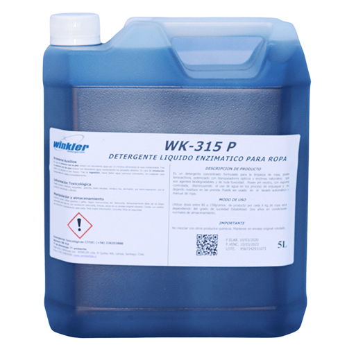 Detergente líquido enzimático para ropa 5 litros Winkler WK-315 Plus