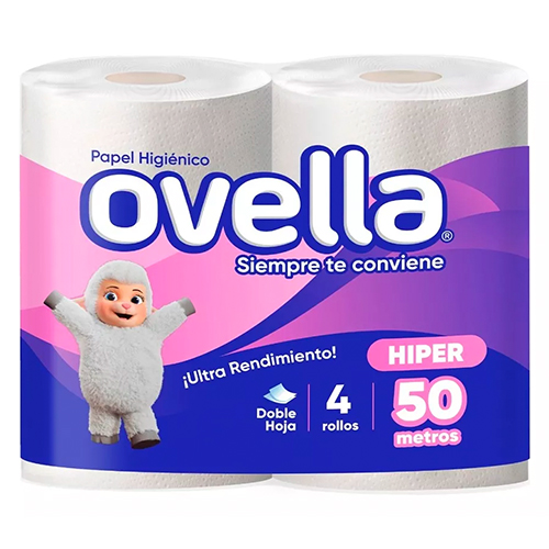 Papel higiénico doble hoja Ovella pack 4x50 m