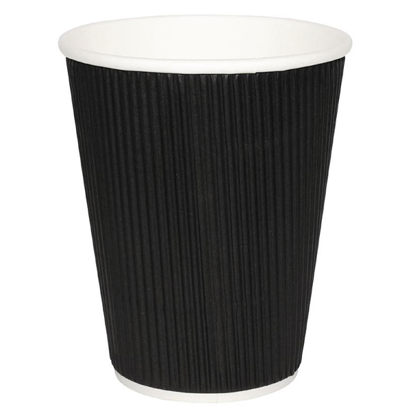 Vaso corrugado negro ripple wall 08 oz embalaje 500 uds. 