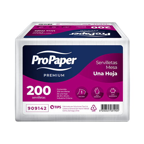 Servilleta mesa ProPaper 33x33 cm pack 200 uds.