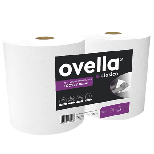 Toalla de papel una hoja Ovella pack 2x190 m