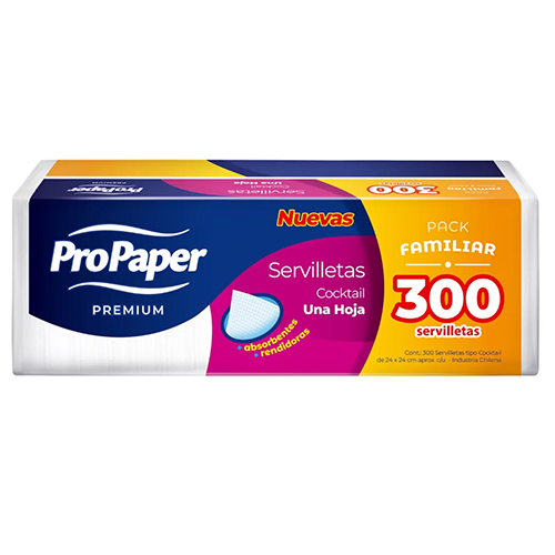 [PAPSERCOC015] Servilleta cocktail ProPaper 24x24 cm pack 300 uds.