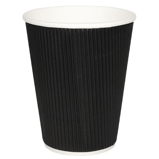 [POLVASDOB040] Vaso corrugado negro ripple wall 08 oz embalaje 500 uds. 