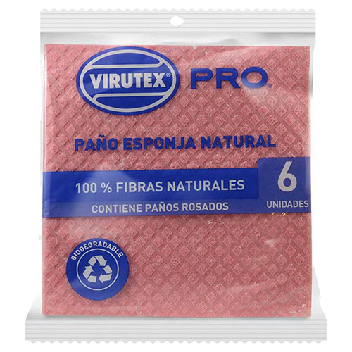 Paños esponja natural Virutex pack 6 uds.